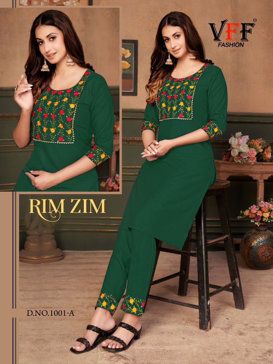 Vff Rim Zim Cotton Embroidery Casual Daily Wear Kurti Collection